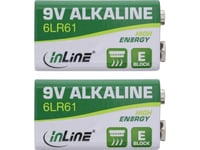 Inline 1299, Engångsbatteri, 6Lr61, Alkalisk, 9 V, 2 Styck, 500 Mah
