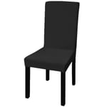 vidaXL Stolsöverdrag rak modell stretch 6 st svart Svart