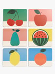 EAST END PRINTS Cork Backed Fruit Design Placemats, Set of 6, Multi