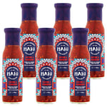 MAHI Cayenne & Cranberry Pepper Sauce Pack of 6 - Sweet Chilli Mild Spicy Heat, Perfect for BBQs & Every Day, Gluten Free (GF) Vegan Sauce, (6 x 280g Bottles)