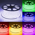 5 meter RGB vattentät LED strip - 230V, 60 LED, 5W per. meter!