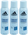 3 x Adidas 72 hrs Antiperspirant  Spray 150ml - Fresh Endurance