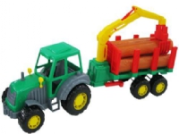 Polesie Tractor with a semi-trailer with a timber in a mesh - 35370