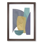 Big Box Art Abstract Forms Framed Wall Art Picture Print Ready to Hang, Walnut A2 (62 x 45 cm)