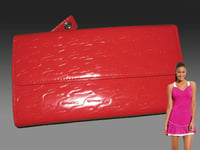 New Vintage LACOSTE L13 Women's Leather PURSE WALLET Pied De Croc Slg 5 Red