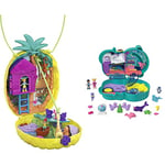 Polly Pocket Tropicool Pineapple Wearable Purse Compact, 8 Fun Features, GKJ64 & Otter Aquarium Compact, 2 Micro Dolls, 5 Reveals, 12 Accessories, Pop & Swap Feature, 4 & Up