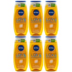 Nivea Shower Gel Love Sunshine 6 X 250ml with The Fragrance of Sunscreen