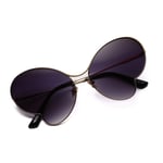 Butterfly Shape Sunglasses Metal Personality Concave Shape Transparent Color Lens Sun Glasses Eyewear (Color : GREY)