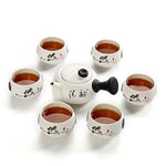teapot 1 Teapot 6 Teacups Tea Set,Beautiful and Easy teapot Kettle,Chinese Travel Family Home Ceramic Portable Teaset,Coffee Cup gaiwan