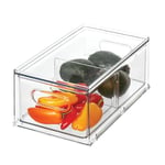 The Home Edit by iDesign Boîte de rangement compartimentée avec tiroir pour réfrigérateur et congélateur en plastique recyclé transparent