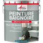 Arcane Industries - Peinture baignoire et lavabo - Résine de rénovation pour émail, acrylique et fonte 1 kg (jusqu'à 3 m² en 2 couches) Bleu D'eau
