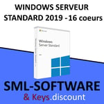 Microsoft Windows Server 2019 Standard - Licence - 16 Noyaux, 2 Machines Virtuelles - Oem - Rok)