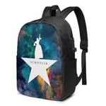 Lawenp Hamilton Schuyler Durable Travel Backpack School Bag Laptops Backpack with USB Charging Port for Men Women