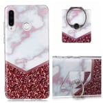 Huawei P30 Lite / P30 Lite New Edition - MARBLE design cover med kickstand - Style J