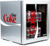 Husky HUS-HY209 Diet Coke Design mini Fridge/Drinks Cooler Refrigerator - Silver
