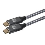 Maplin Pro Braided USB C to USB C 100W 3.2 Cable Grey, 3m, Fast Charging Gen 2, for Apple MacBook, iPad Pro, iPad Air, iPhone 15, Samsung Galaxy phones, Microsoft Surface, Google Pixel, Honor and more