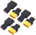 3Pairs No Wires Deans Style T Plug to XT90 XT-90 Plug Female Male Adapter Wireless Connector for RC FPV Drone Car Lipo NiMH Battery Charger ESC