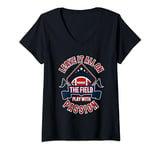 Womens American Football Leave It All On Field Passionate Players V-Neck T-Shirt