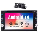 Android 10 Double Din Car Stereo Car CD Player Bluetooth Car Radio with Backup Camera Head Unit 2 Din 6.2 Inch Touch Screen GPS Auto Radio In Dash Car Audio System Multimedia Recevier DAB Mirrorlink