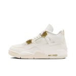 Air Jordan 4 Retro Metallic Gold för män och kvinnor Original AJ4 Sneakers 38