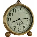 Shining House - Horloge de bureau en or, montre vintage sans tic-tac, réveil alimenté par batterie, mouvement à quartz silencieux - brown