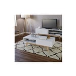 Table basse home 1 tiroir / Blanc/ 120x60x38 - Blanc