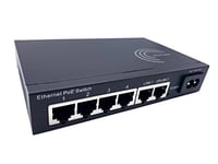 Elfcam® - 4 Ports PoE Ethernet Switch avec 2 Ports Uplink 10/100Mbps, Plug & Play Non Géré, Métal Robuste (4 Ports PoE)