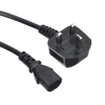 Computer Spares 2m UK Kettle Lead Computer Power Lead 3 Pin 240V Plug to IEC Connector C13 6A