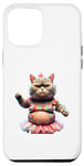 Coque pour iPhone 13 Pro Max Little Fat Ballet Kitty avec un gros ventre.