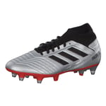 adidas Predator 19.3 SG, Chaussures de Football Homme, Argenté (Silver Met./Core Black/Hi/Res Red S18 Silver Met./Core Black/Hi/Res Red S18), 44 EU
