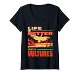 Womens Life is Better with Vultures vintage men Carrion Scavenger V-Neck T-Shirt