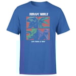 Jurassic Park World Four Colour Faces Men's T-Shirt - Blue - XL