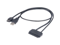 Akasa - eSATA-kabel - Serial ATA 150/300/600 - eSATA, USB (endast ström) till SATA-kombination (hona) - svart