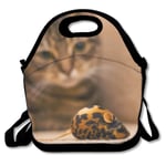 Cute Cat Customized Insulated Neoprene Lunch Bag Handbag Lunch Box Food Box Gourmet Portable Lunch Bag Insulation Bag Insulation Bag