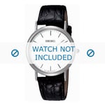Seiko Klockarmband 7N32-0DP0-SKK693P1 Krokodil läder Svart 18mm