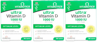 Vitabiotics Ultra Vitamin D 1000IU 96 Tablets | Immune Support | Bone Health X 3