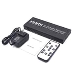 HDMI Switcher 4 in 1 Out HDMI 2.0 Switch with IR Remote Control 4 Port Switcher Box with Audio Extractor Support SPDIF+L/R 4K/60Hz HDR for PS3 PS4 PRO Blu-ray DVD PC etc