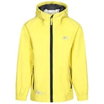 Trespass Qikpac Jacket, Yellow, 11/12, Compact Packaway Waterproof Jacket Kids Unisex, Age 11-12, Yellow