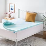 Linenspa Surmatelas en Mousse à mémoire de Forme en Gel, Bleu, Taille complète