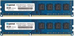16GB Kit (2X8GB) DDR3 12800 1600 PC3L-12800U 8GB DDR3L Dimm 2Rx8 1.35V/1.5V CL1