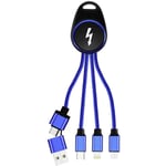 Câble de charge usb usb 2.0 Connecteur Lightning , usb-a mâle, usb-c® mâle, USB-Micro-B mâle 0.15 m bleu connect - Smrter