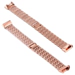 Beilaishi For Fitbit Charge 3 Diamond-studded Stainless Steel Replacement Wrist Strap Watchband (Black) replacement watchbands (Color : Rose Gold)