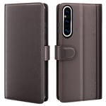 Sony Xperia 1 V Plånboksfodral i Äkta Läder, Brun