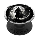 Black silhouette of a man in a hood PopSockets Swappable PopGrip