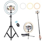 AJH 8 Inches LED Ring Light Dimmable Selfie Ring Light Camera Beauty Ringlight LED Circle Lights Lighting Kit with Tripod Stand Cell Phone Holder for TikTok/YouTube/Live Stream/Vlog/Makeup/Camera