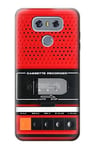 Red Cassette Recorder Graphic Case Cover For LG G6