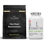 Diet Meal Replacement Powder Banana Smooth 1KG + PHD L-Carnitine DATED 8/23