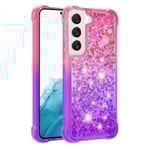 SKALO Samsung S23 Kvicksand Glitter Hjärtan TPU-skal - Rosa-Lila multifärg