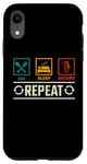 iPhone XR Eat Sleep Record Repeat Funny Music Record Player Vintage Case
