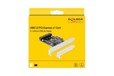 Delock PCI Express Card to 2 x internal USB 3.0 Pin Header - USB-adapter - PCIe 2.0 - USB 3.0 (intern) x 2